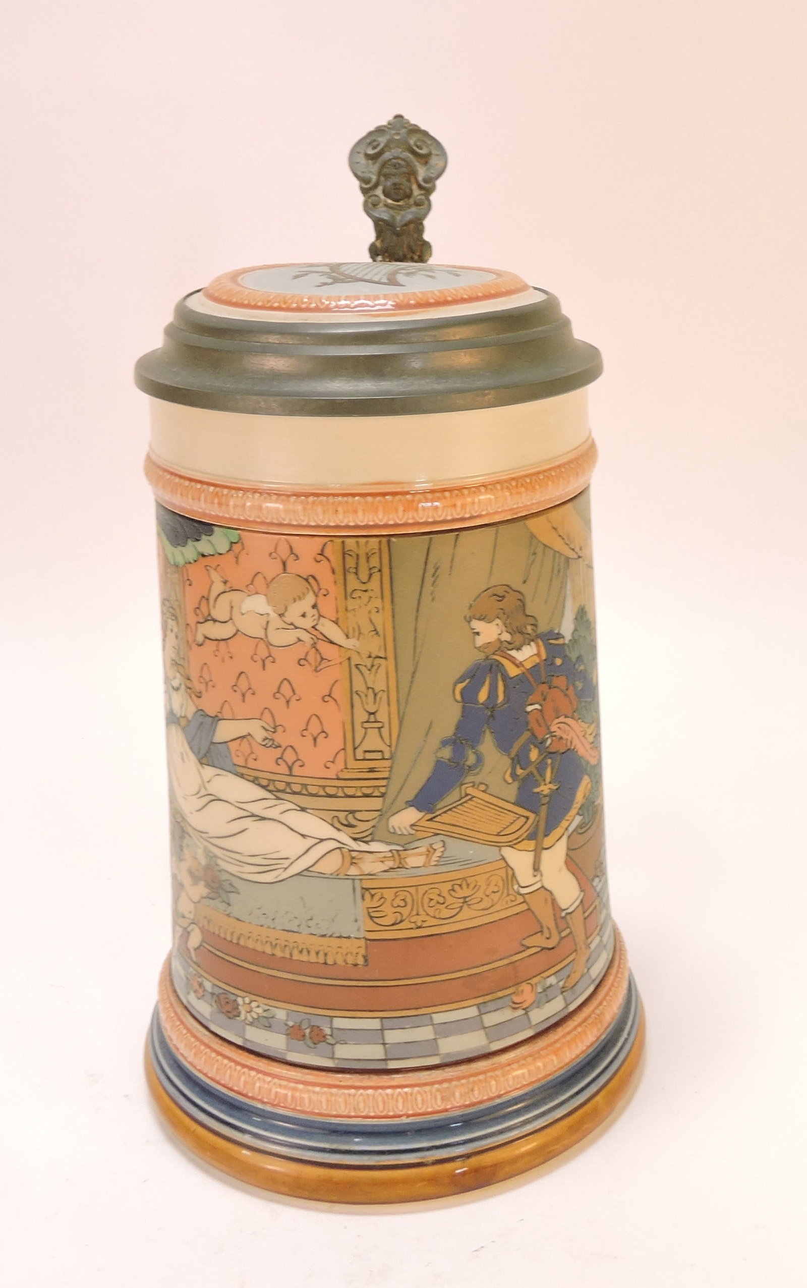 Mettlach stein #2401, 1/2L, 8 1/2": .