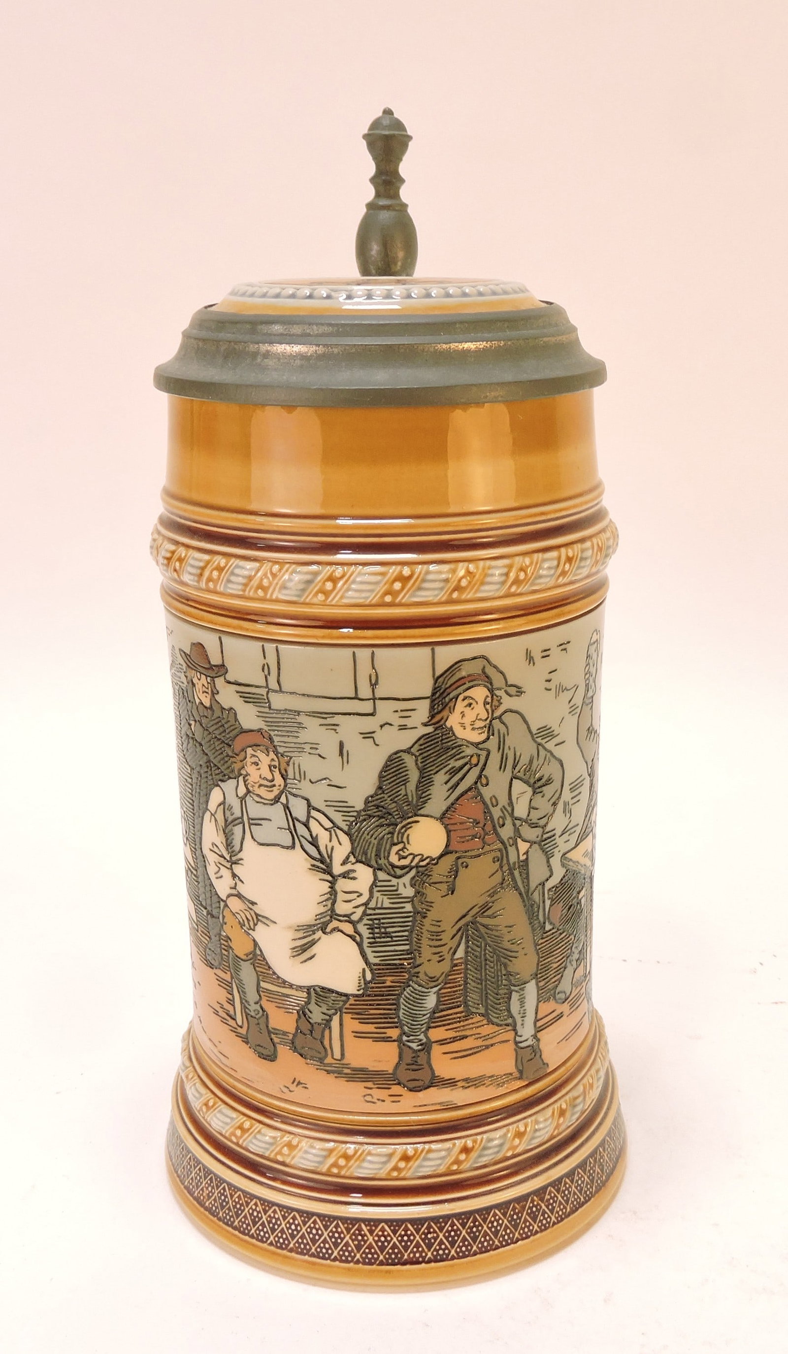 Mettlach #1403 stein, 1/2L, 8 1/2": .