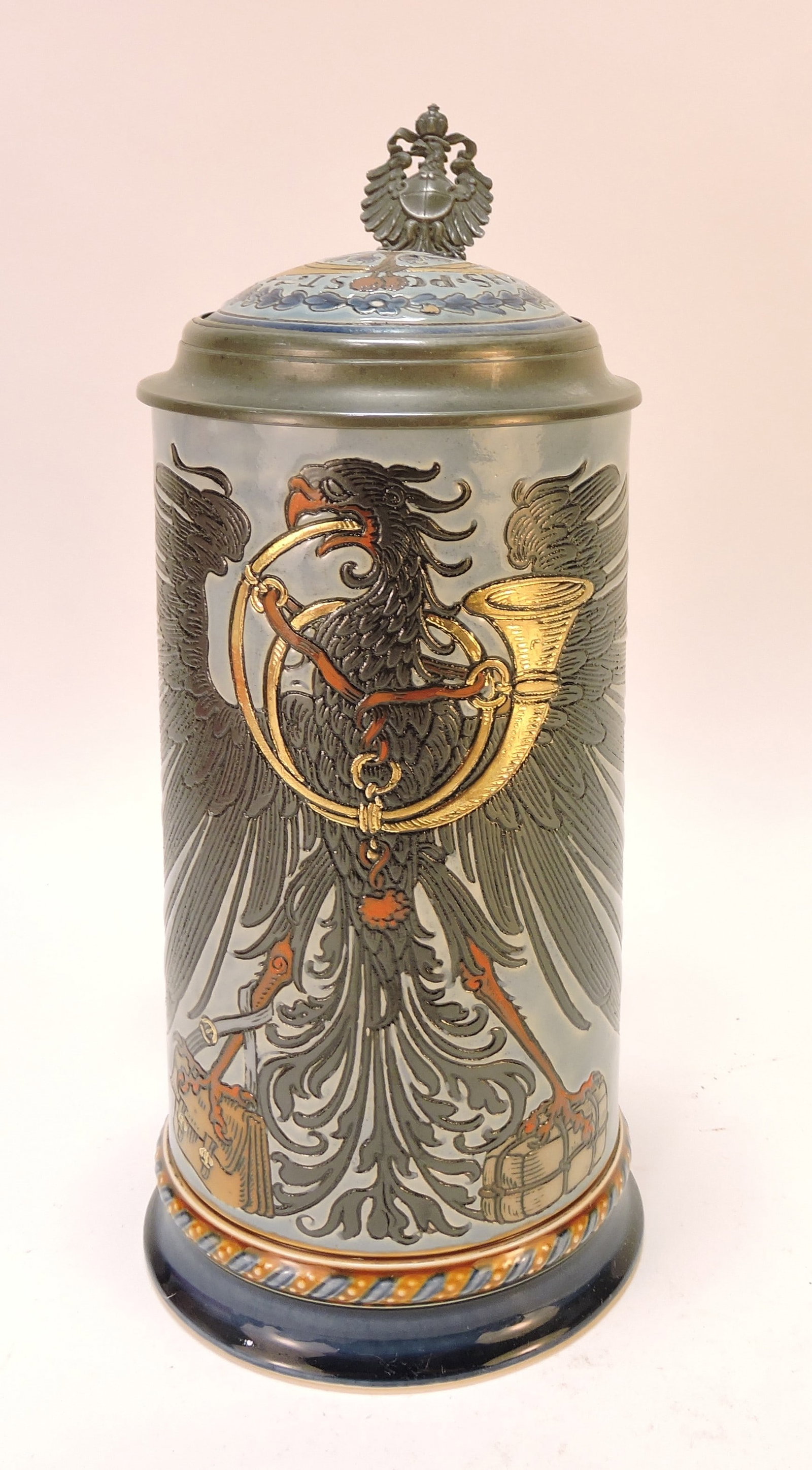 Mettlach stein #1856, 1L, 10 1/2": .