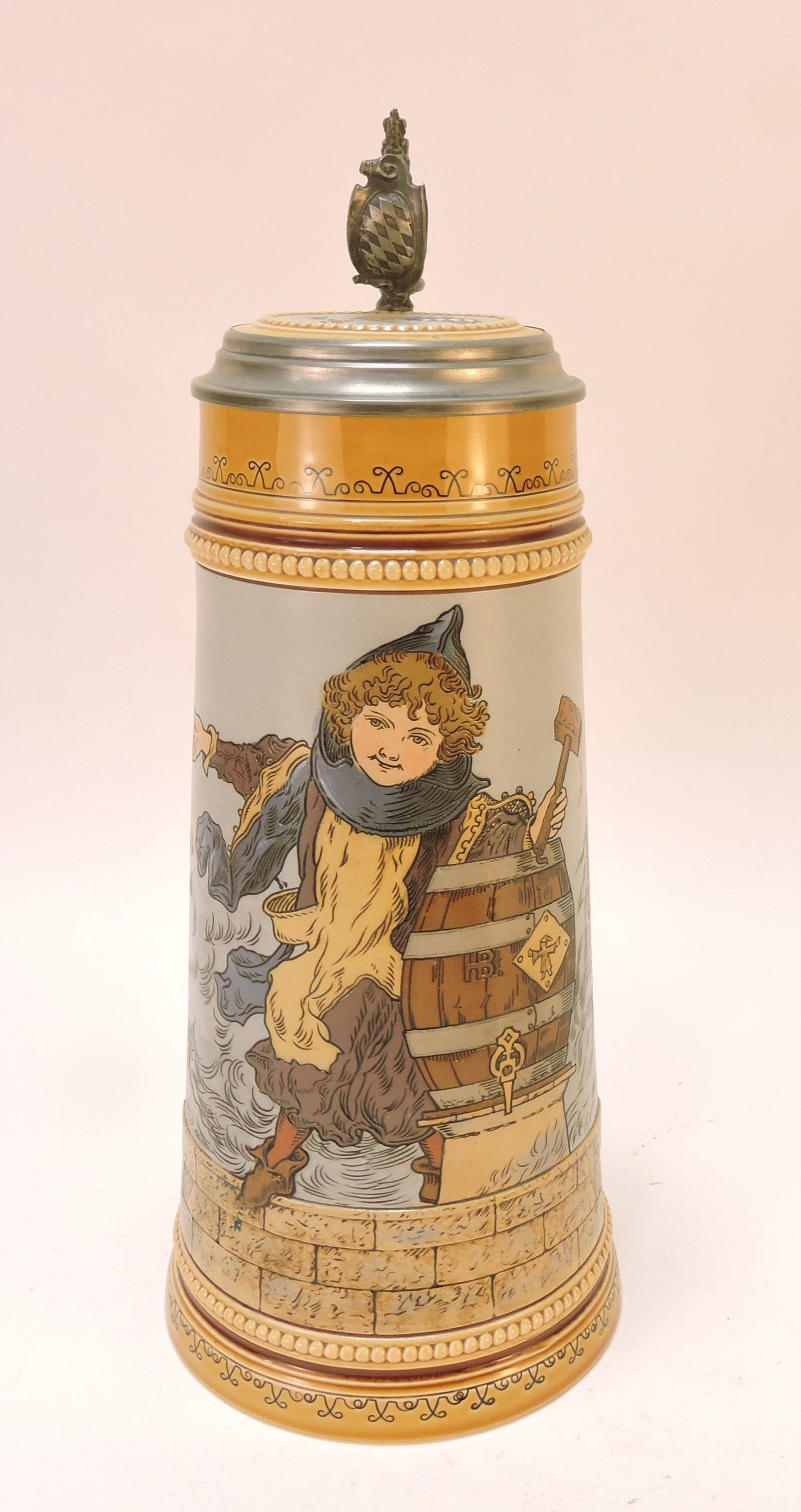 Mettlach stein #2767, 1L, 11 3/4": .