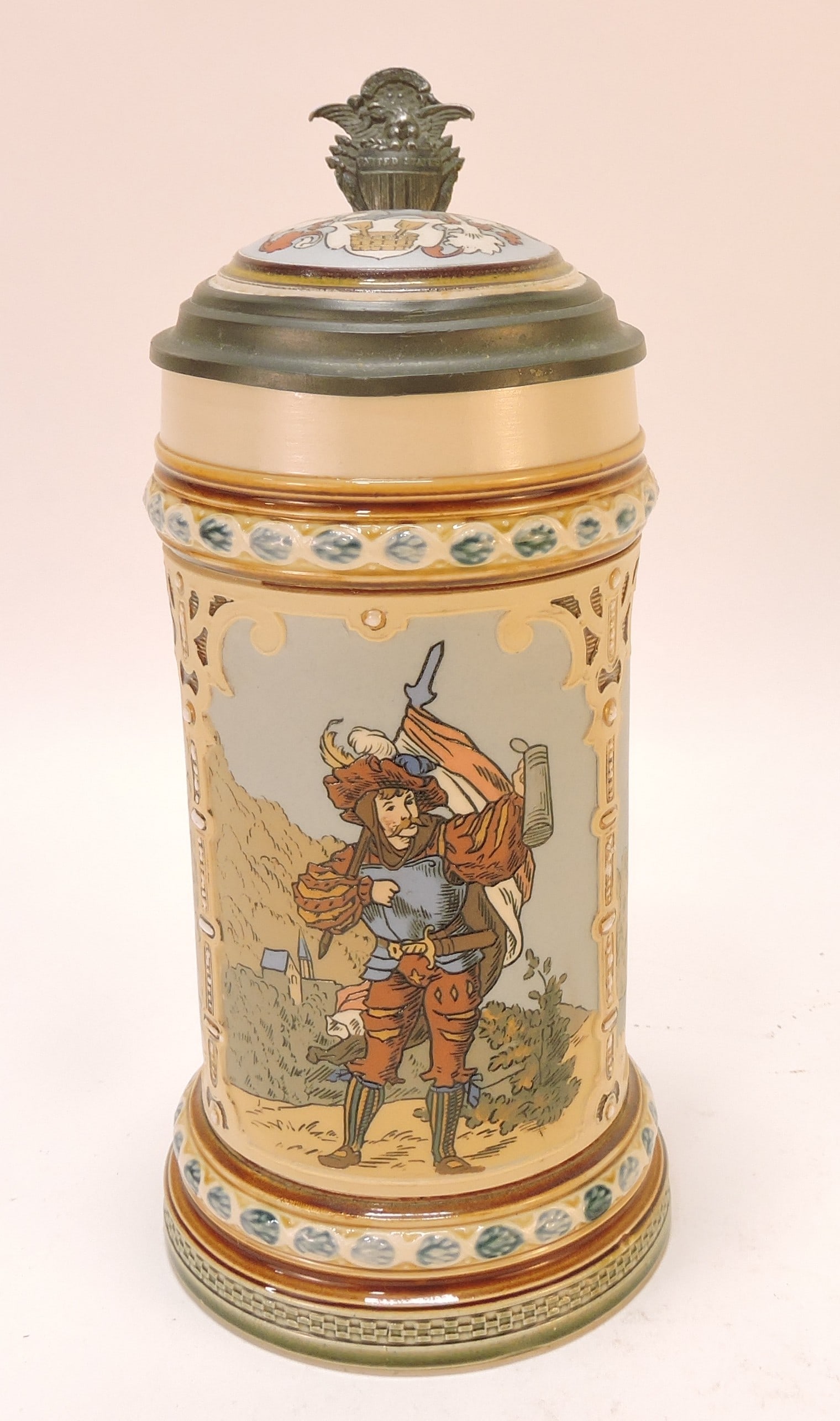 Mettlach stein #2003, 1/2L, 9": .