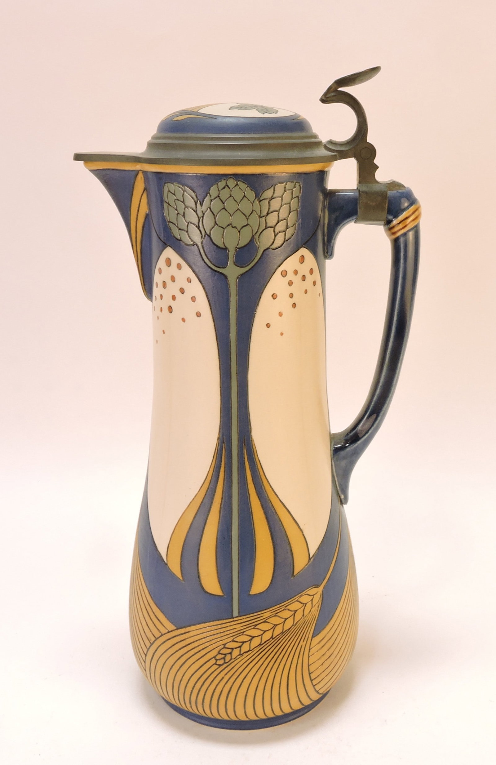 Mettlach stein #2911, 2L, 13", Art: Nouveau