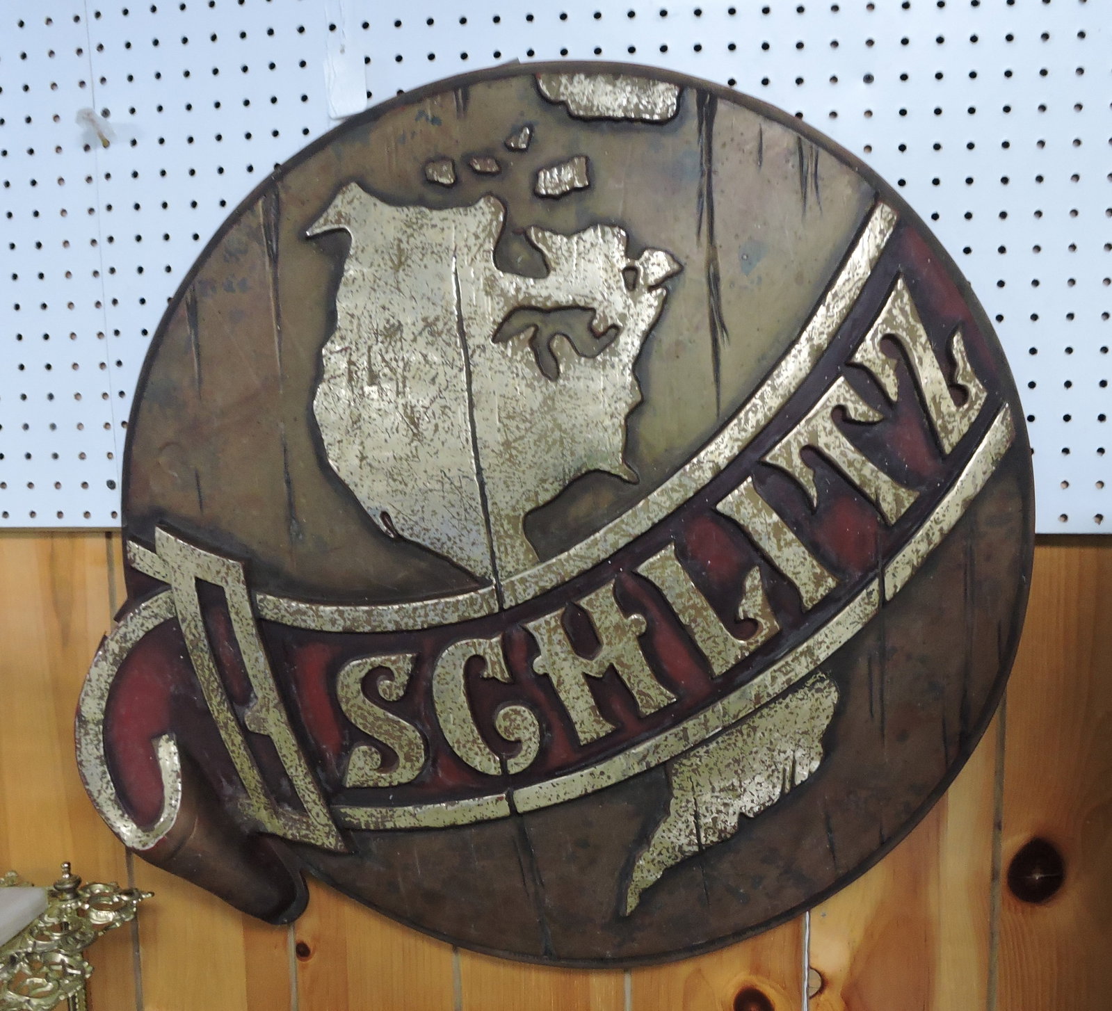 Schlitz plastic globe sign, 31": .