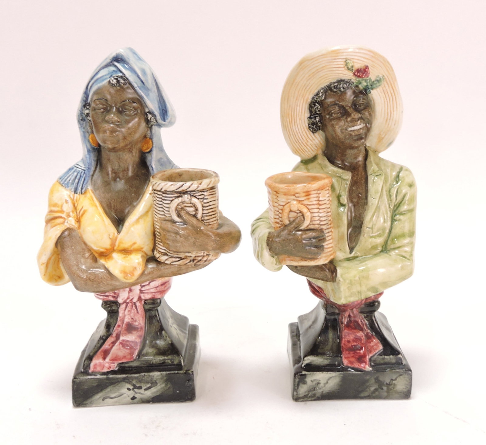 Black Americana majolica pair of (1 of 1)