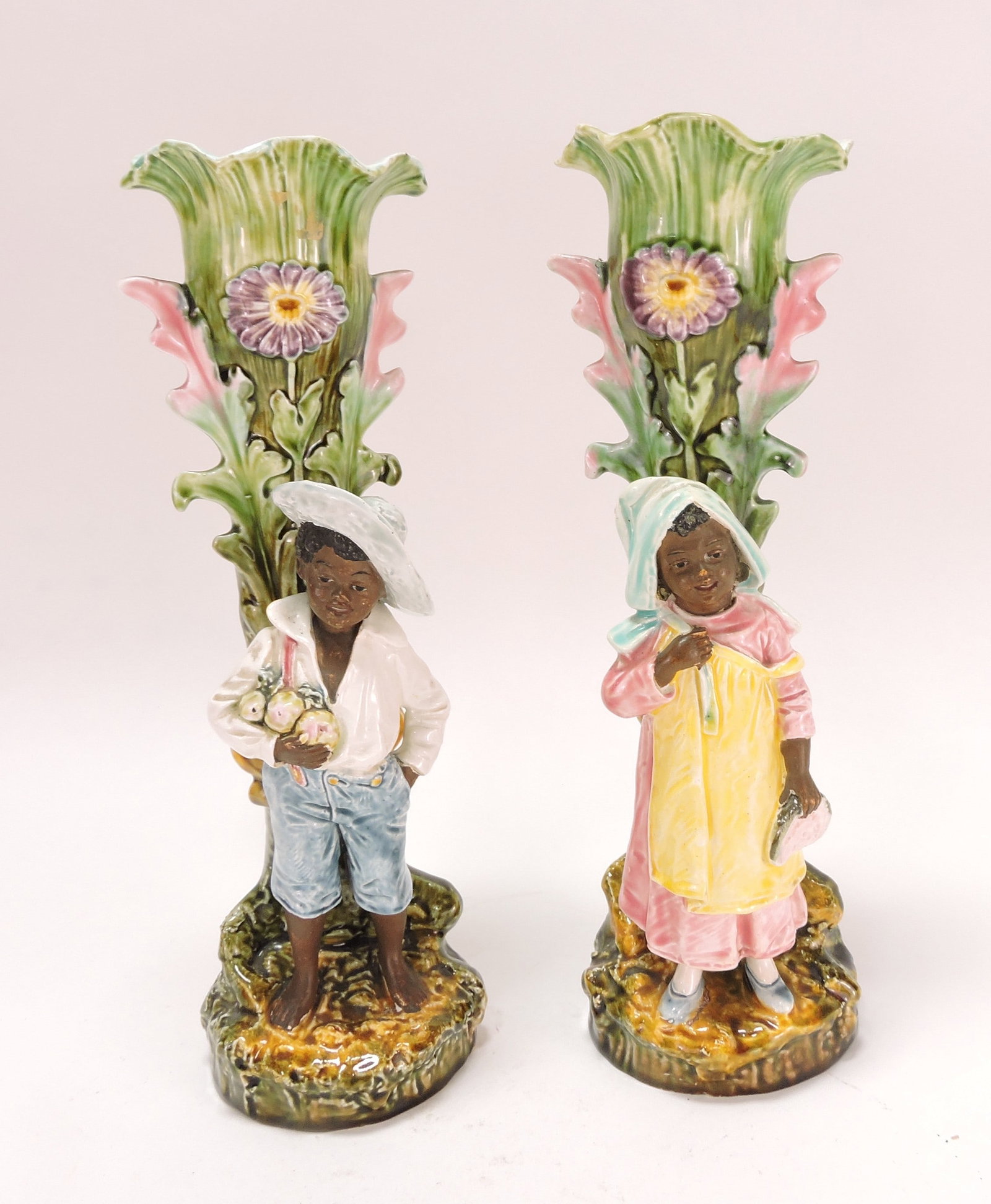 Black Americana majolica pair of (1 of 1)
