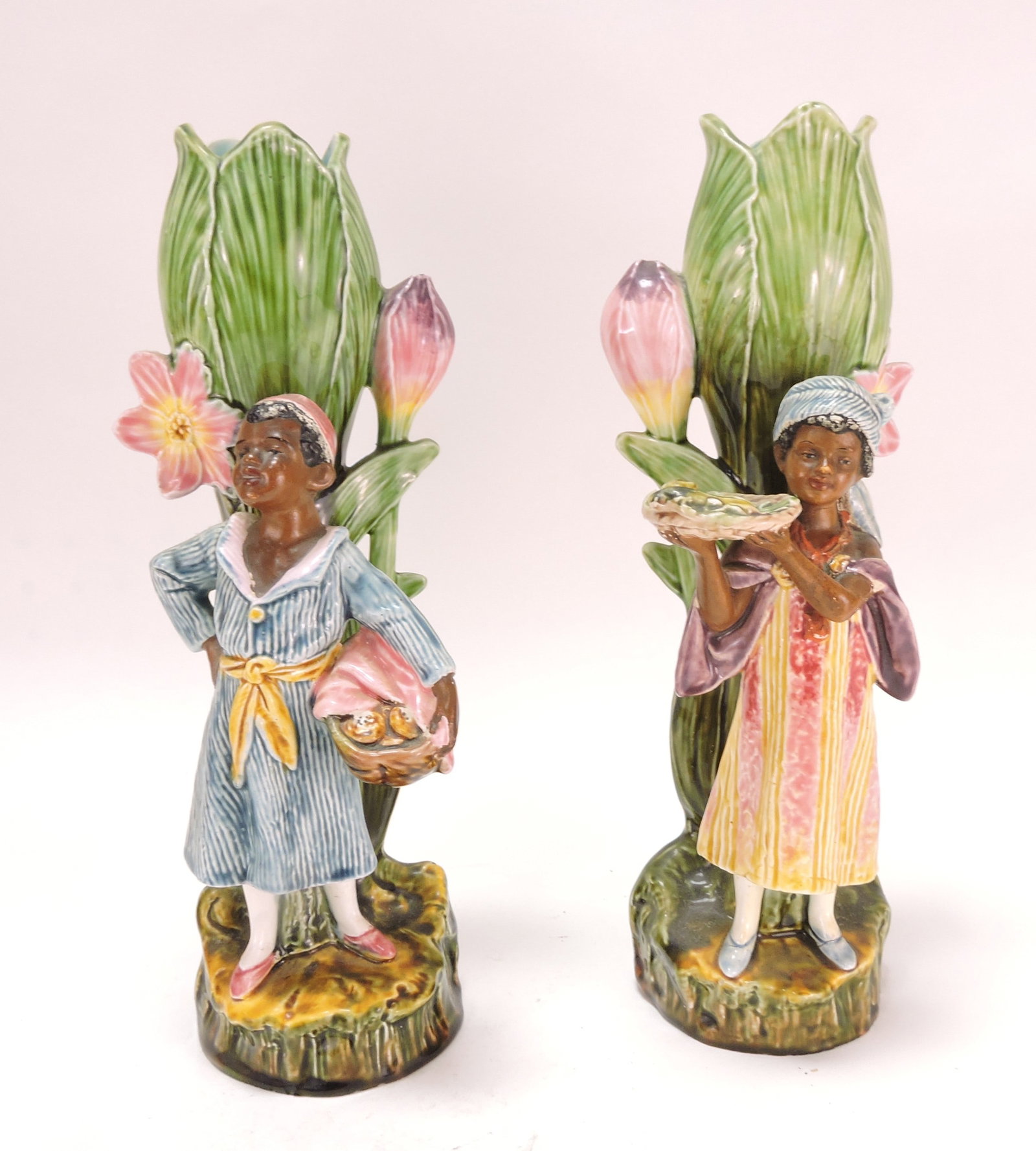 Black Americana majolica pair of (1 of 1)