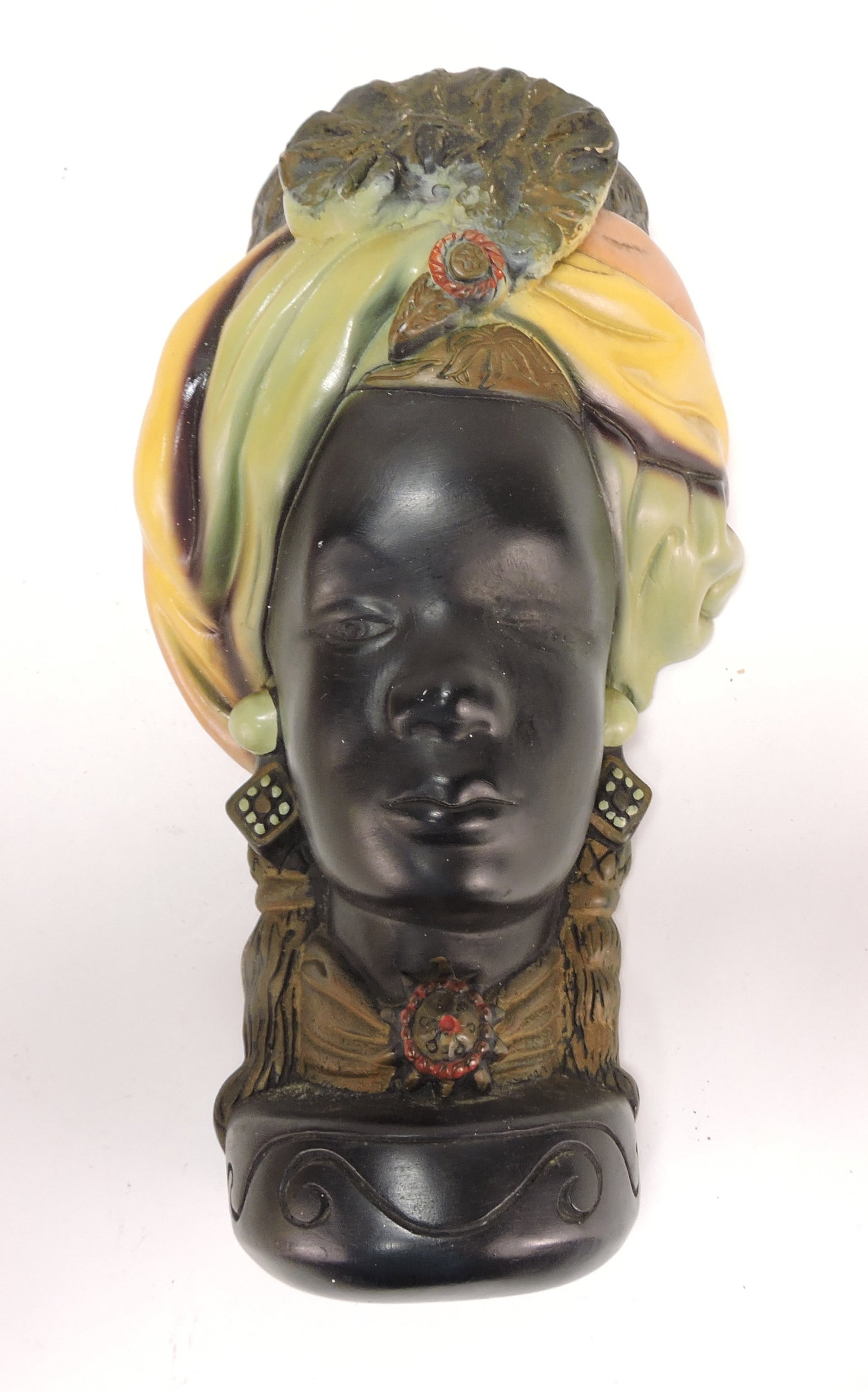 Black Americana chalkware wall pocket, (1 of 1)