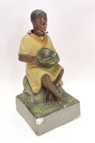 Black Americana chalkware nodder bank,