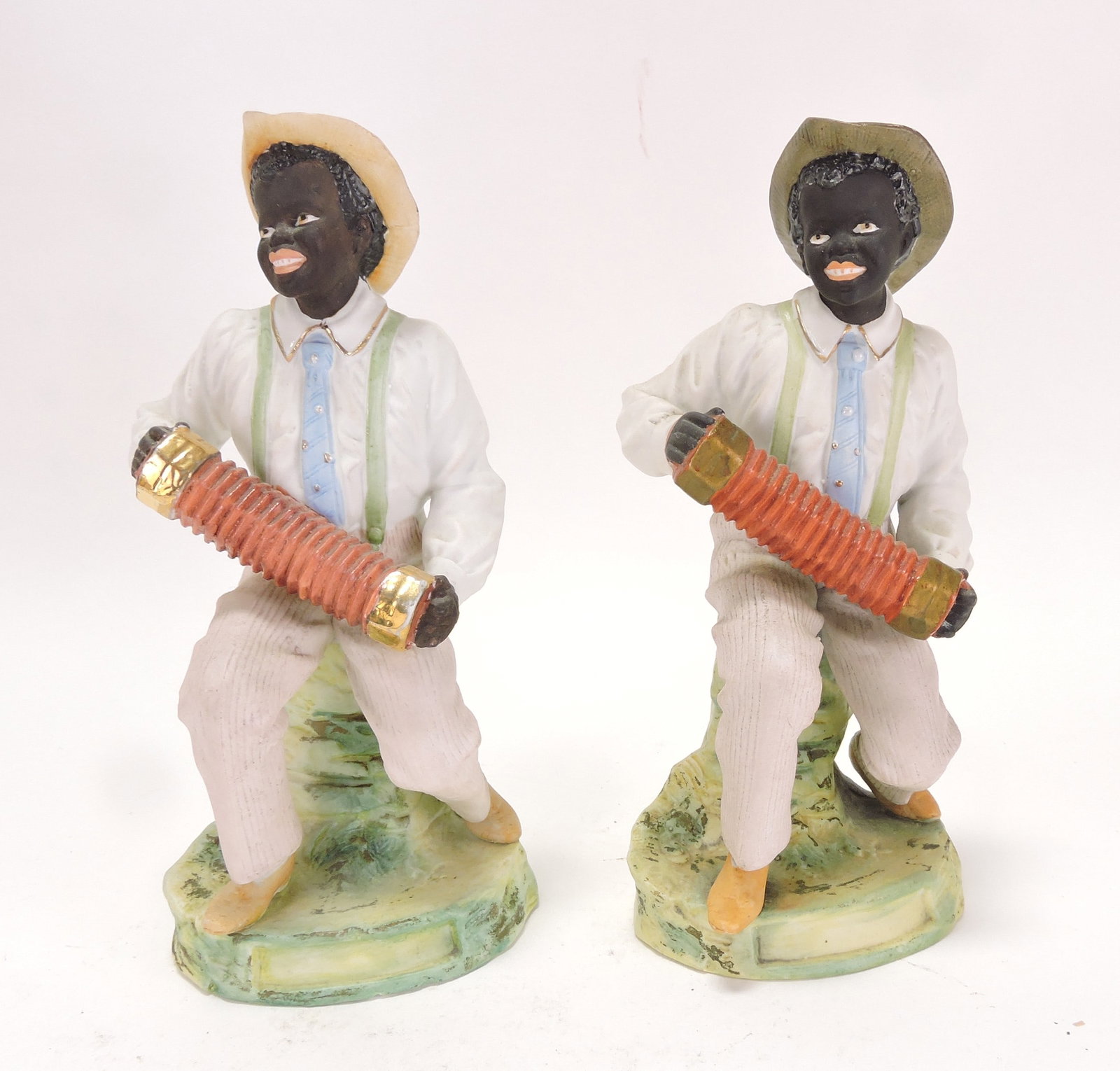 Black Americana bisque pair of figures