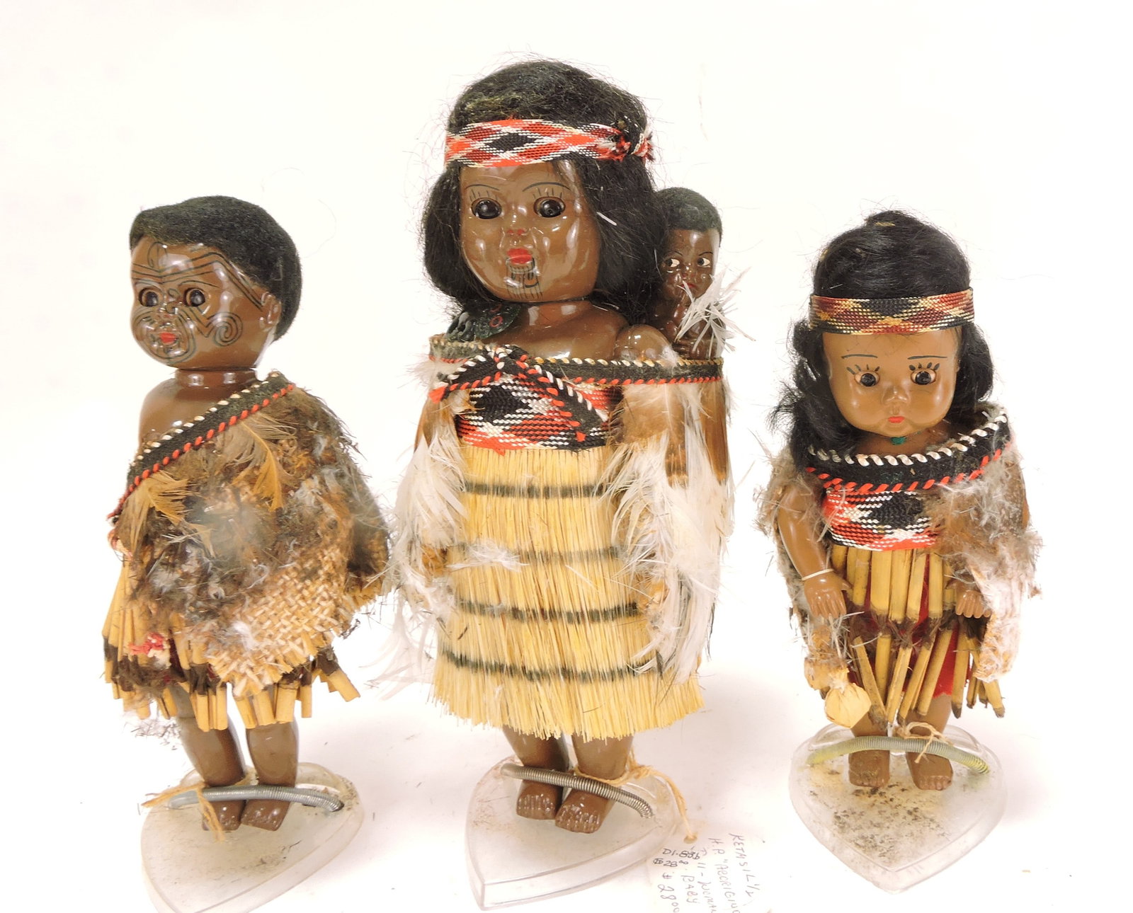 Black Americana lot of 3 Indian dolls, (1 of 1)