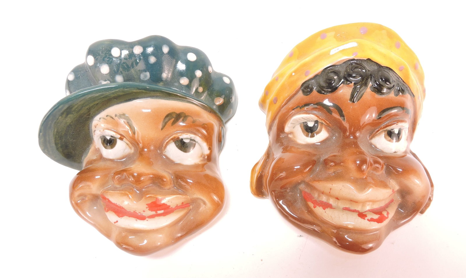 Black Americana pair of wall pockets,
