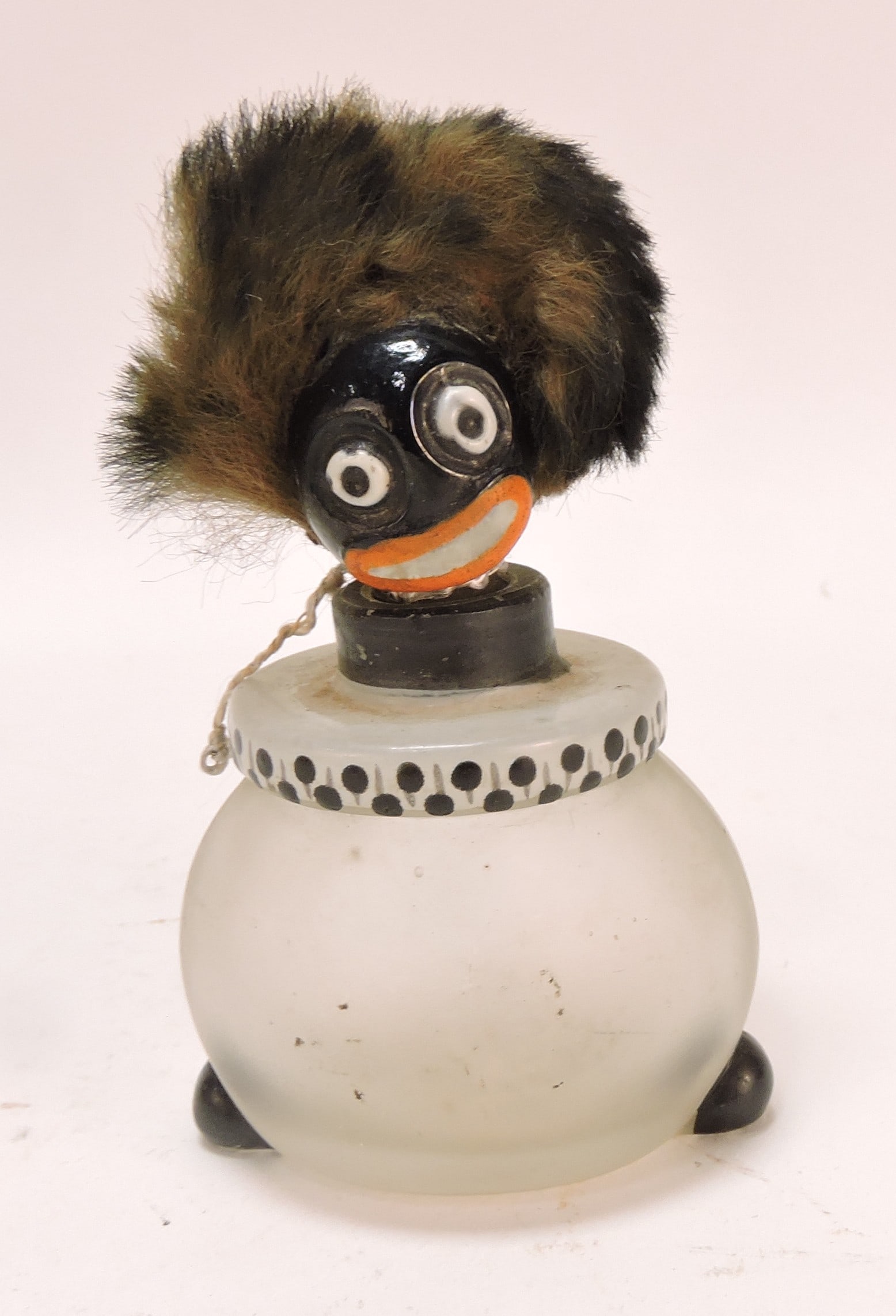 Black Americana Golliwog perfume bottle,: 3 1/2"
