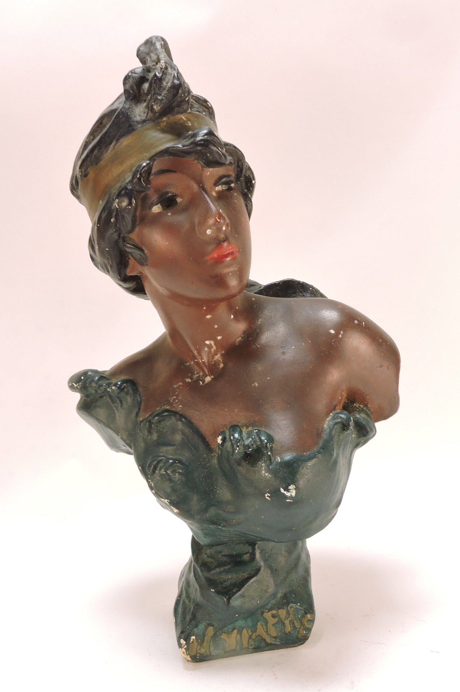 Black Americana chalkware bust, 17", (1 of 1)