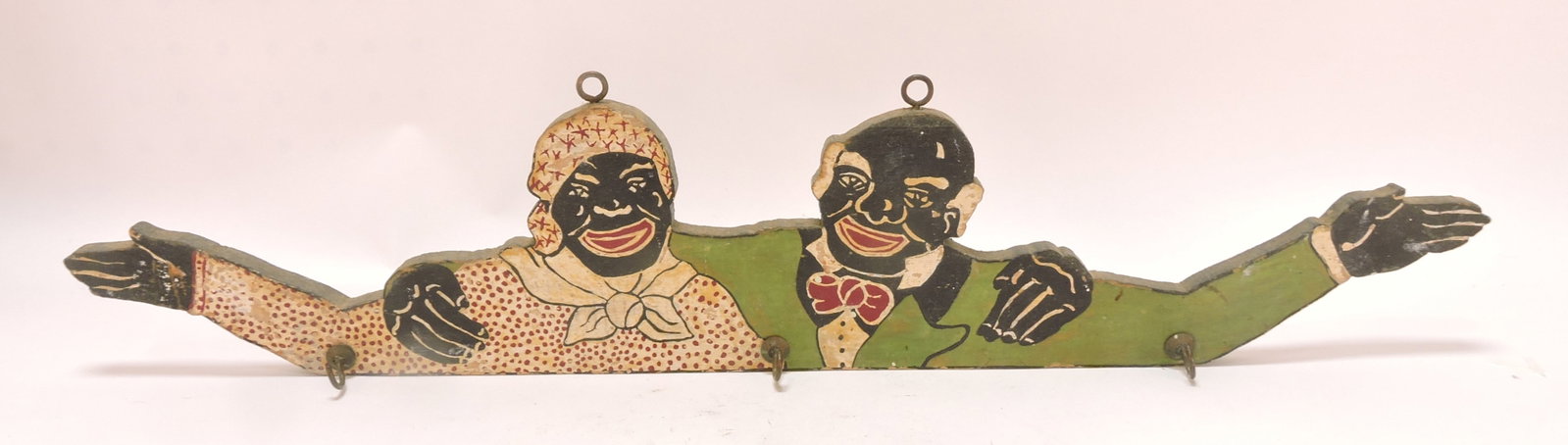 Black Americana wooden key rack, 21": .