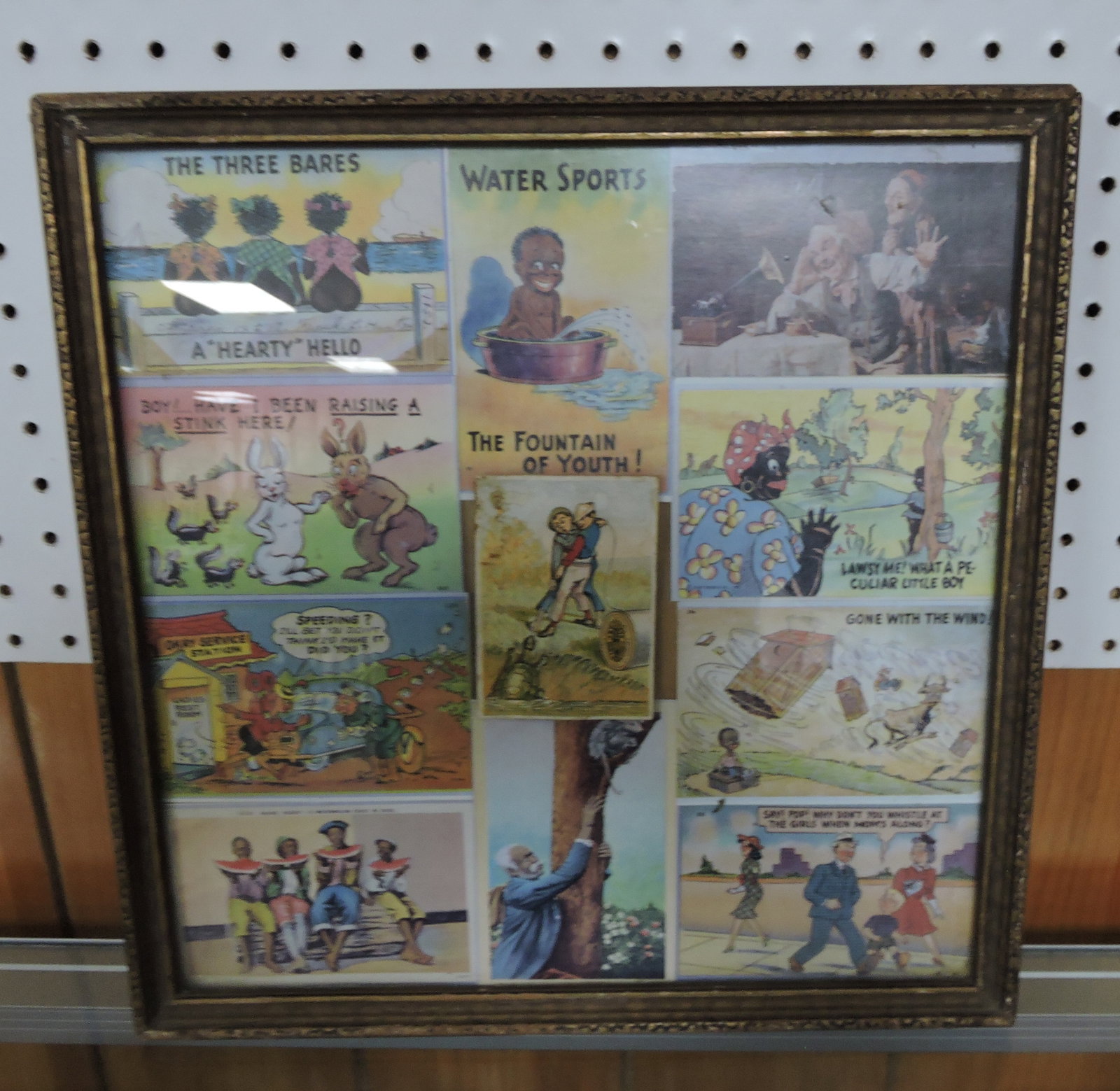Black Americana frame of post cards
