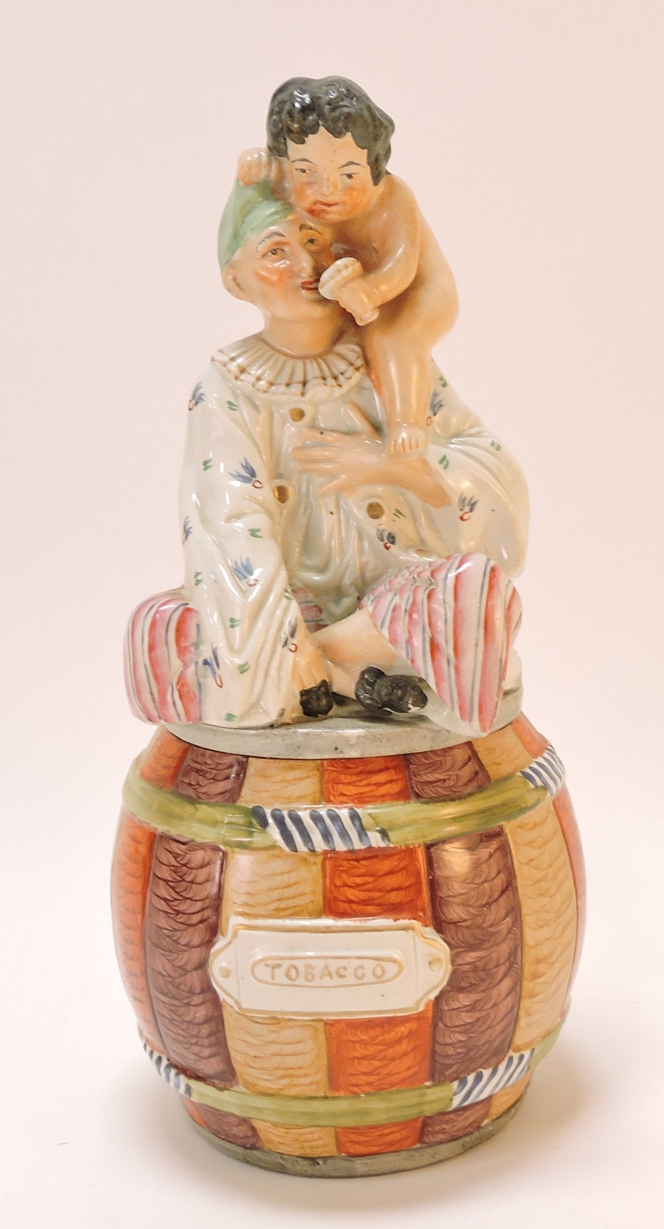 Staffordshire figural tobacco jar with (1 of 1)