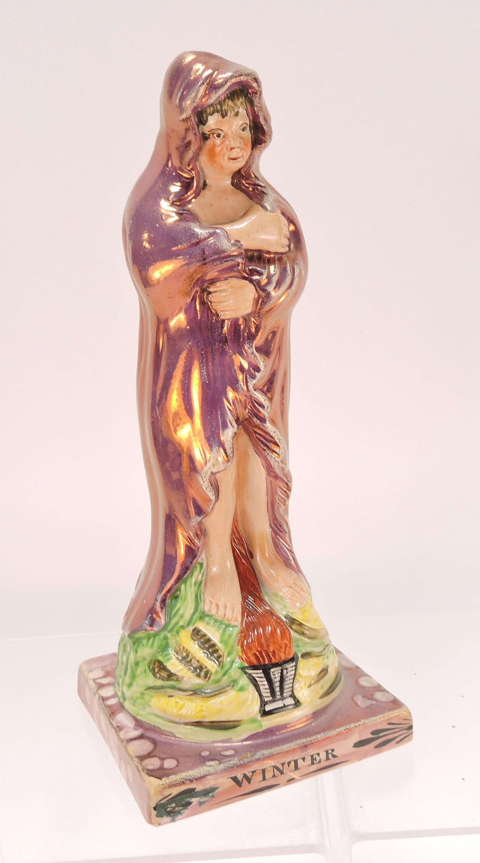 Staffordshire pink luster 'Winter' (1 of 1)