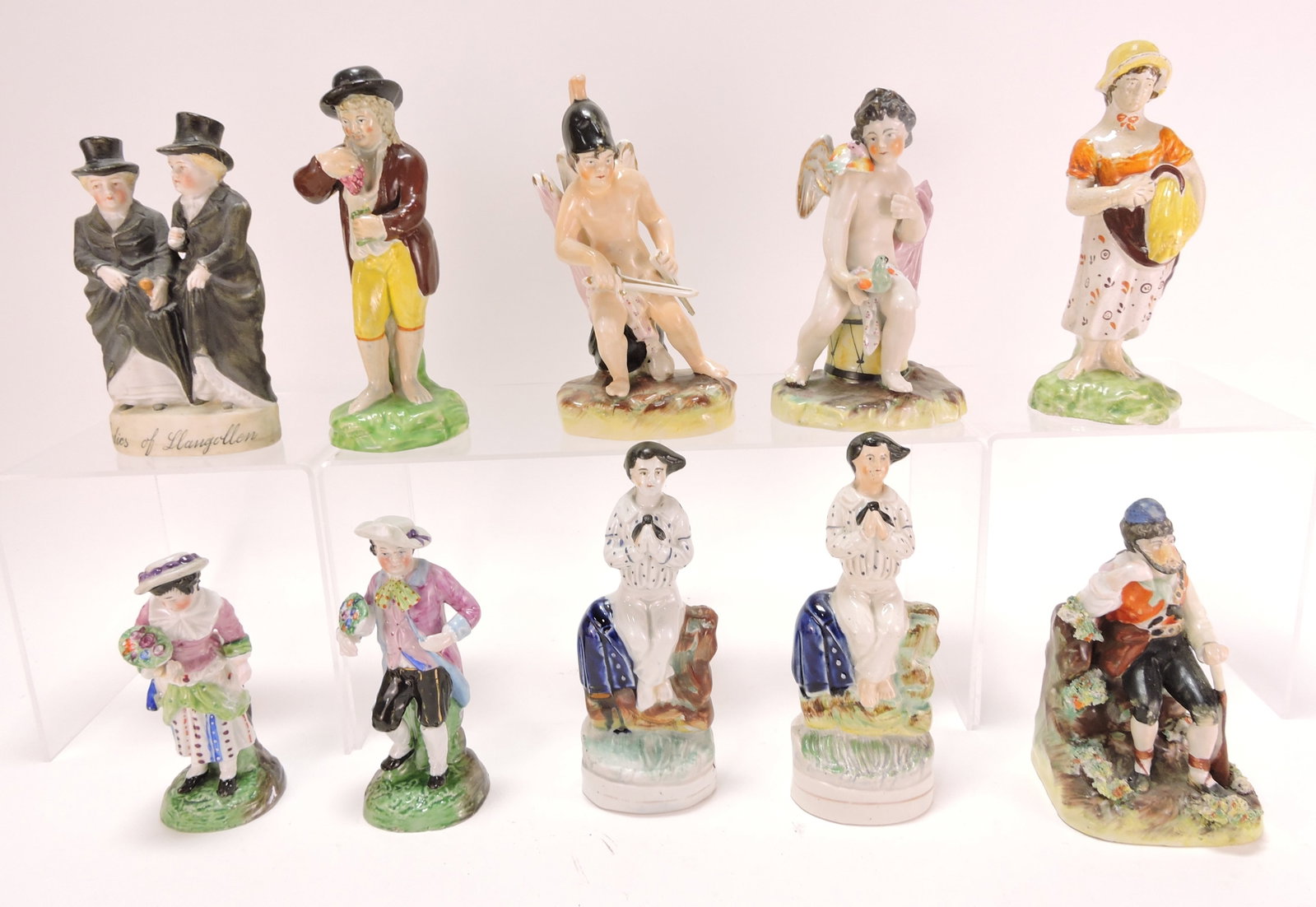 Staffordshire lot of 10 figures,: 5 1/2" to 7"