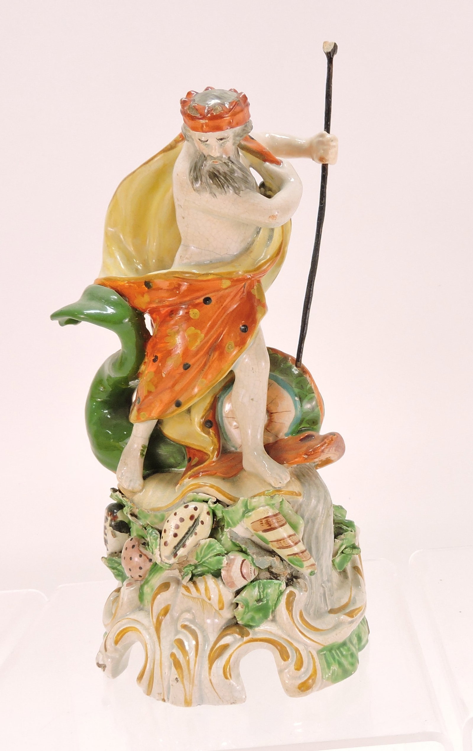 Staffordshire figure of Neptune, 7": .