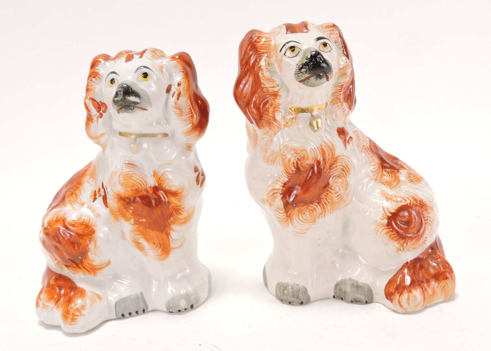 Staffordshire pair of russet spaniels, (1 of 1)