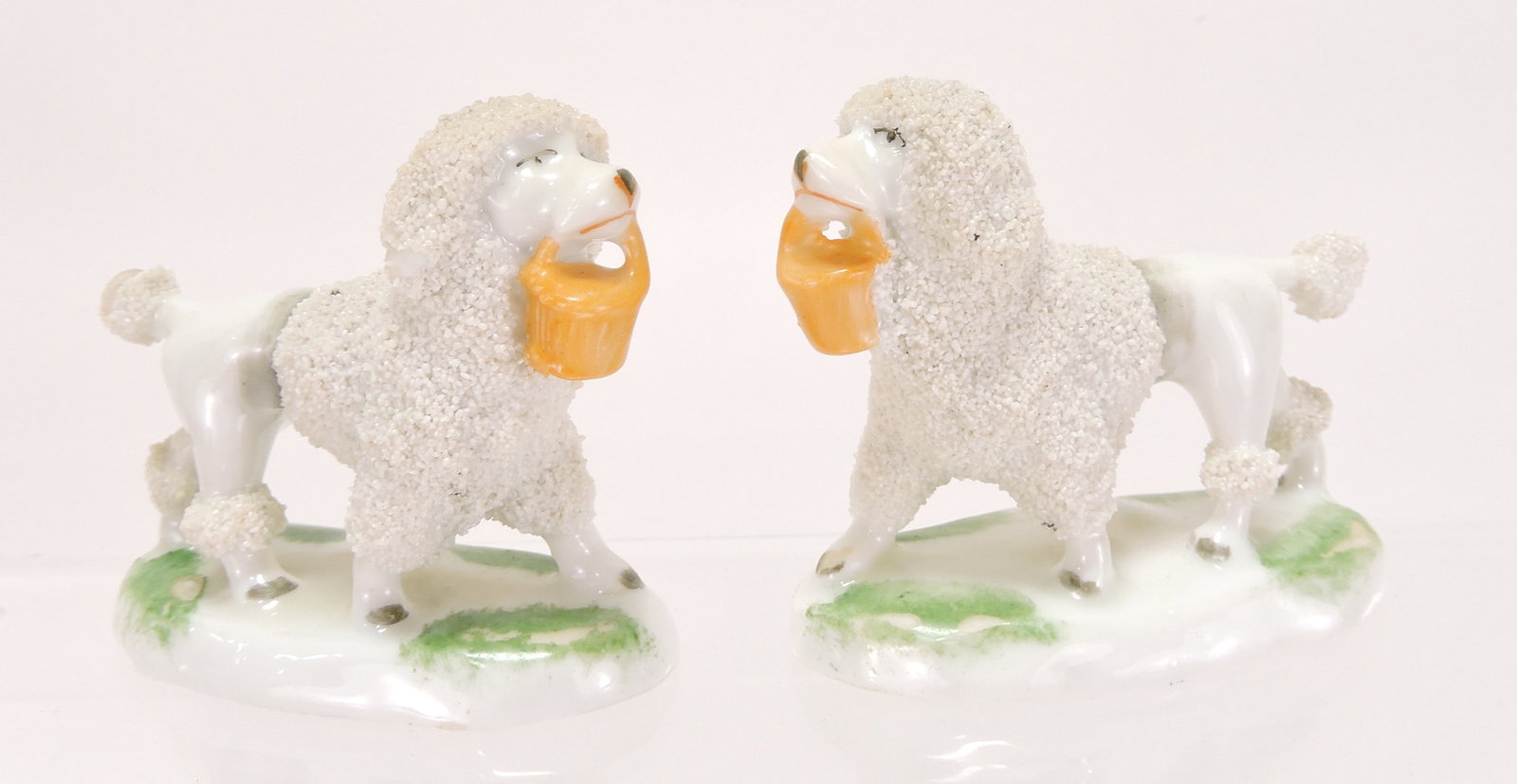 Staffordshire pair of poodles with basket, (1 of 1)