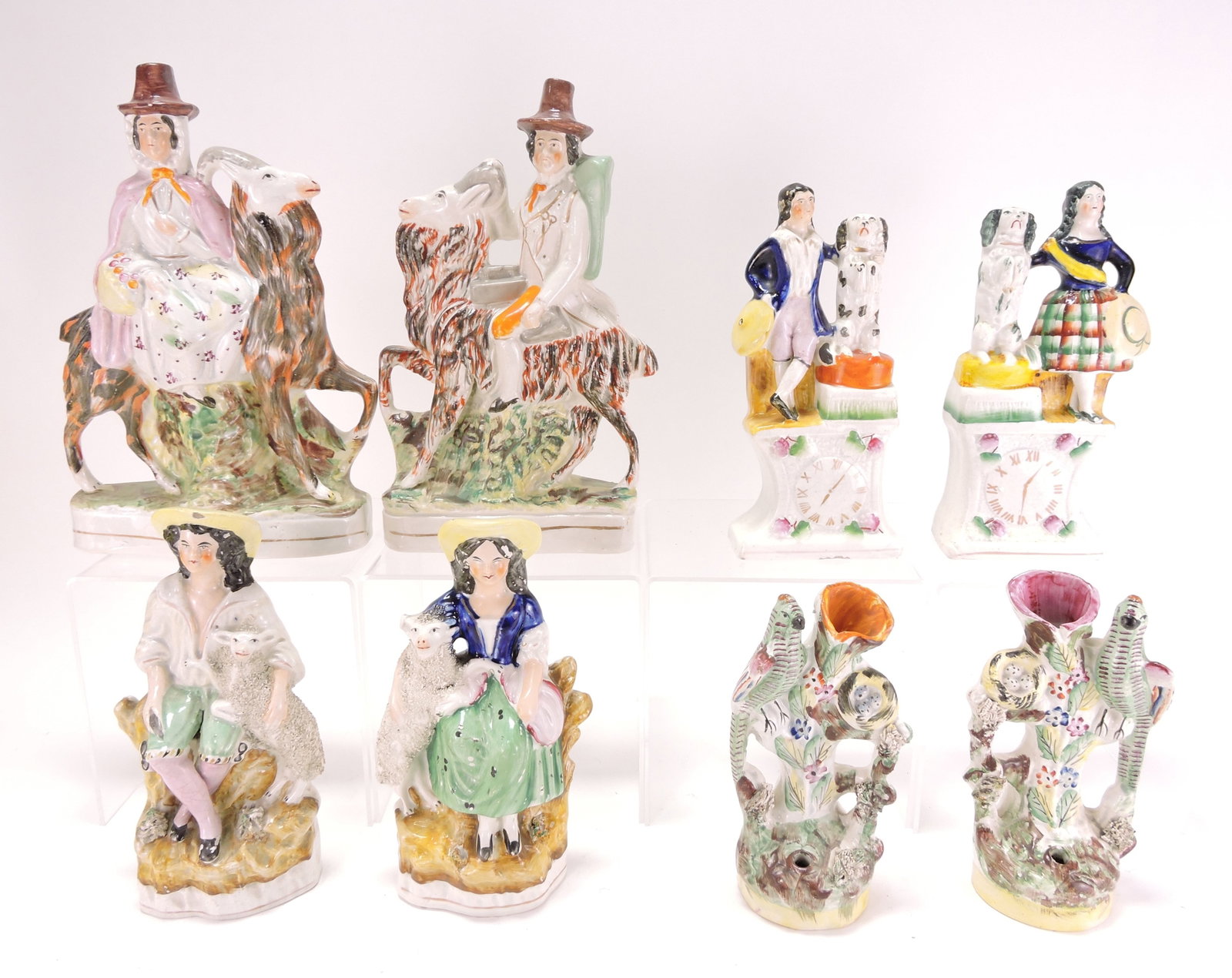 Staffordshire lot of 4 pair of figures, (1 of 1)