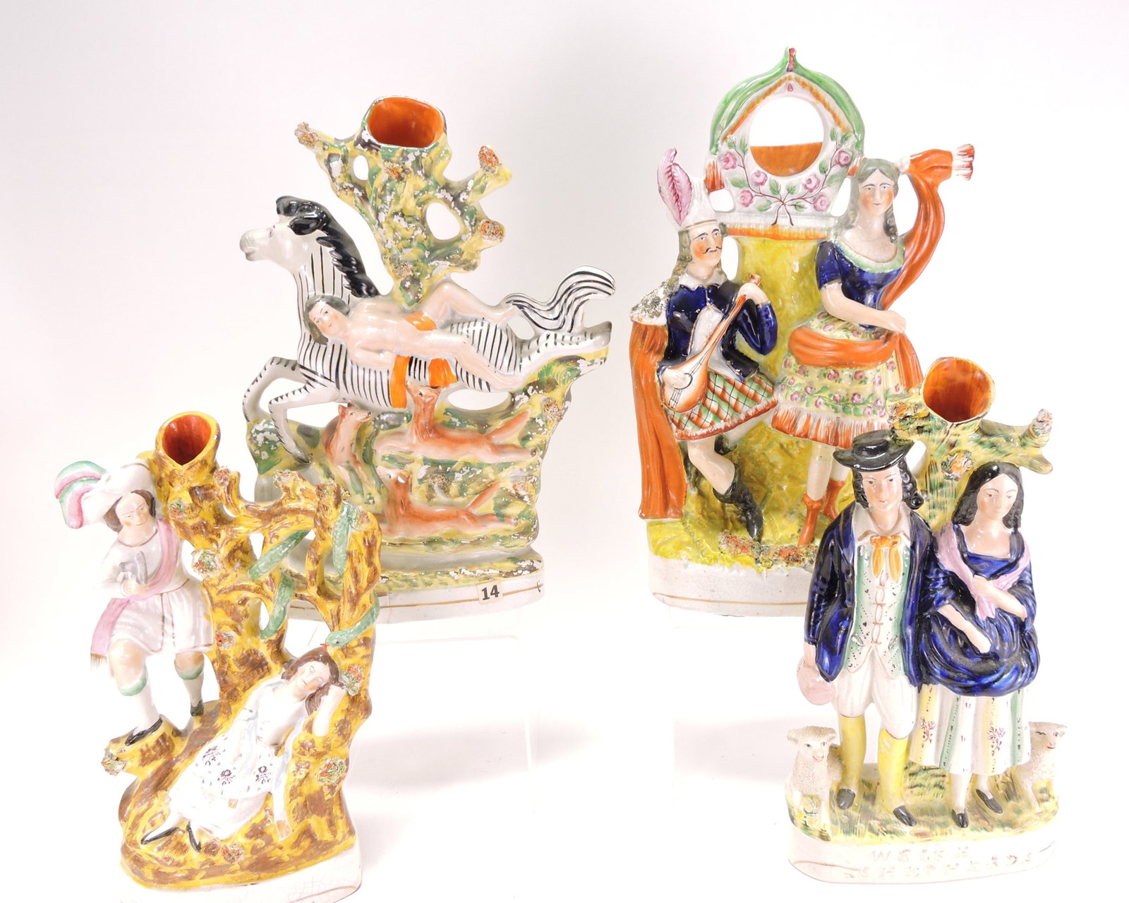 Staffordshire lot of 4 figures,: 12" to 15"
