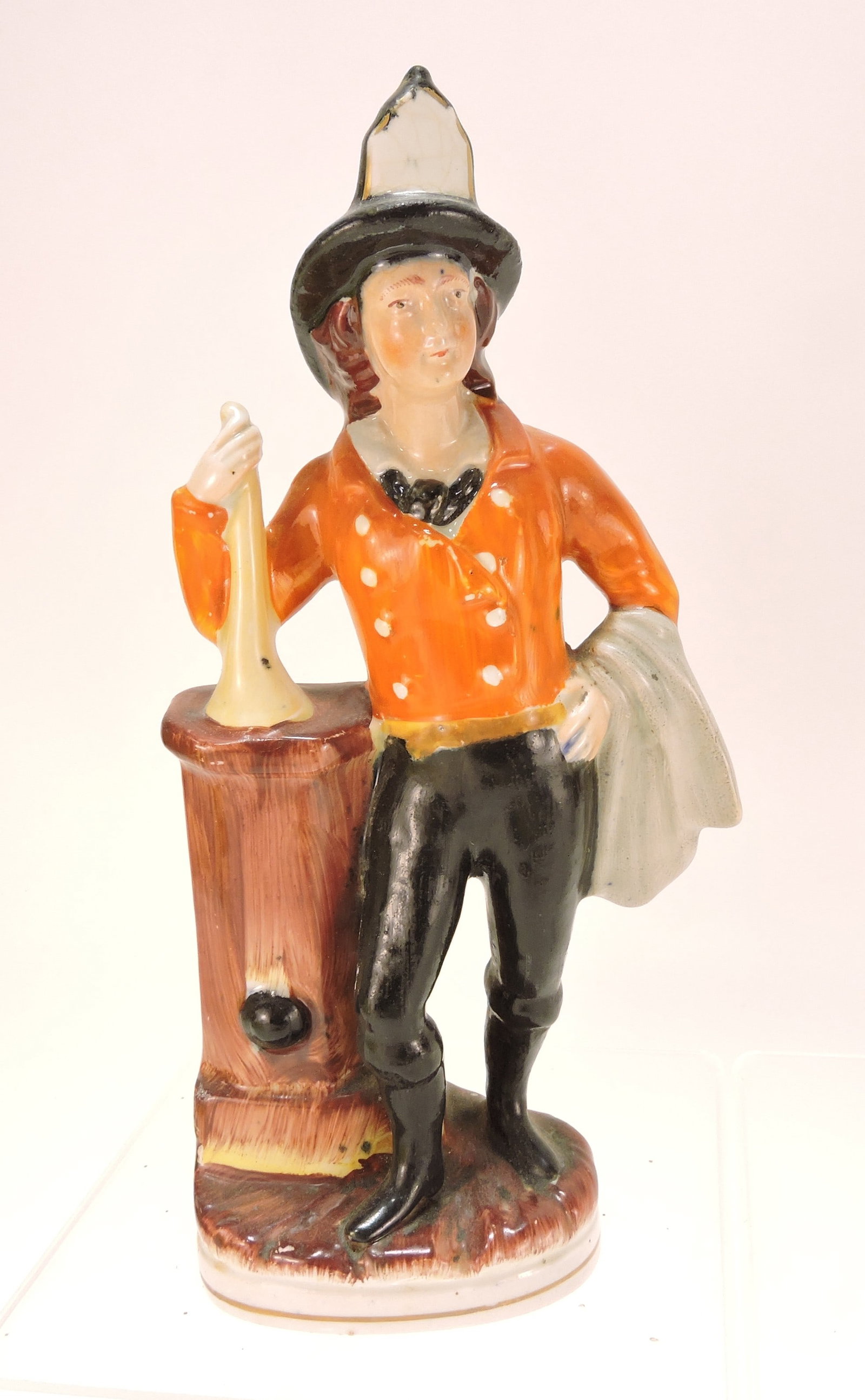 Staffordshire fireman figure, 9": .