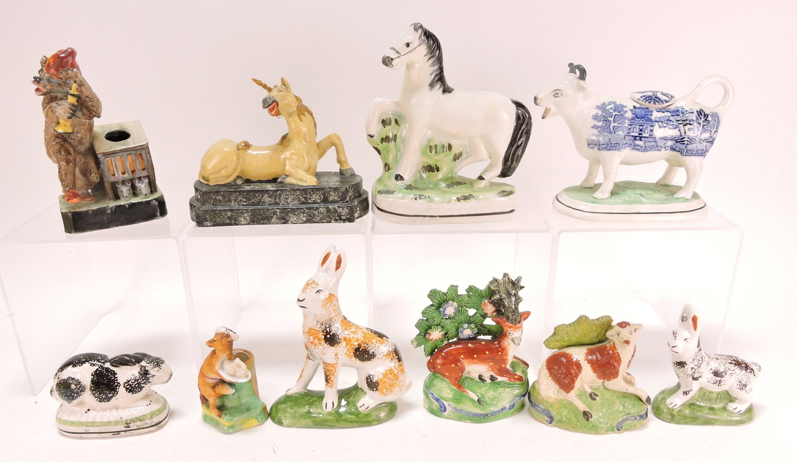 Staffordshire lot of 10 animal figures, (1 of 1)