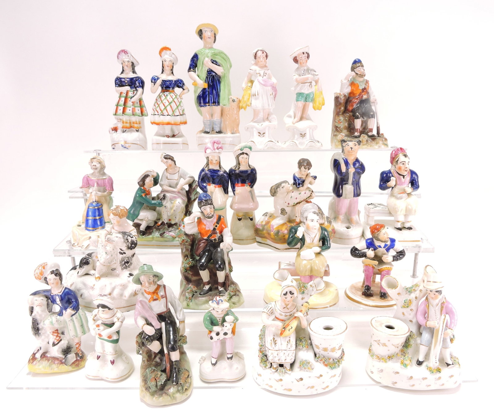 Staffordshire lot of 23 miniature figures, (1 of 1)