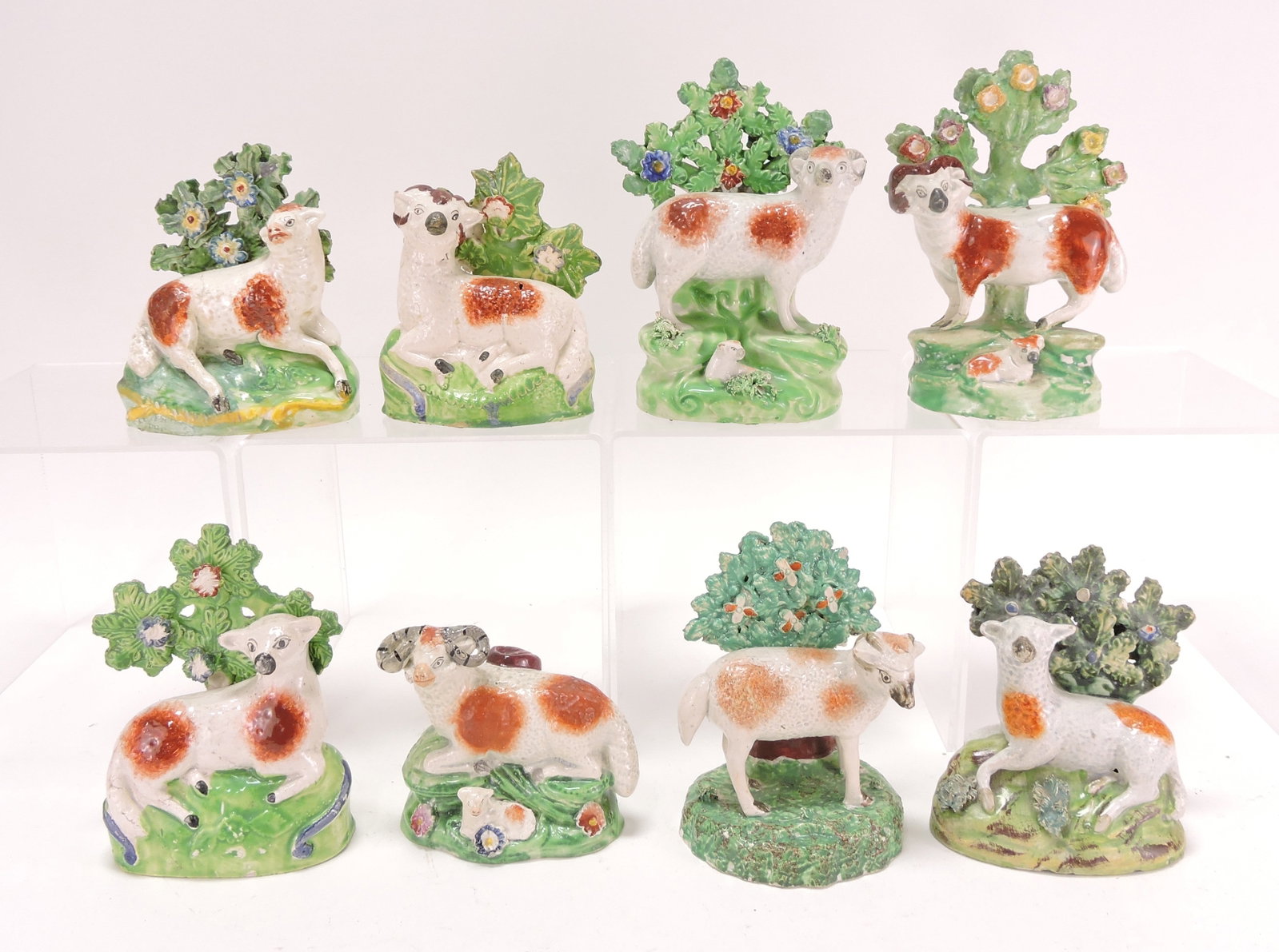 Staffordshire lot of 8 figures with sheep, (1 of 1)