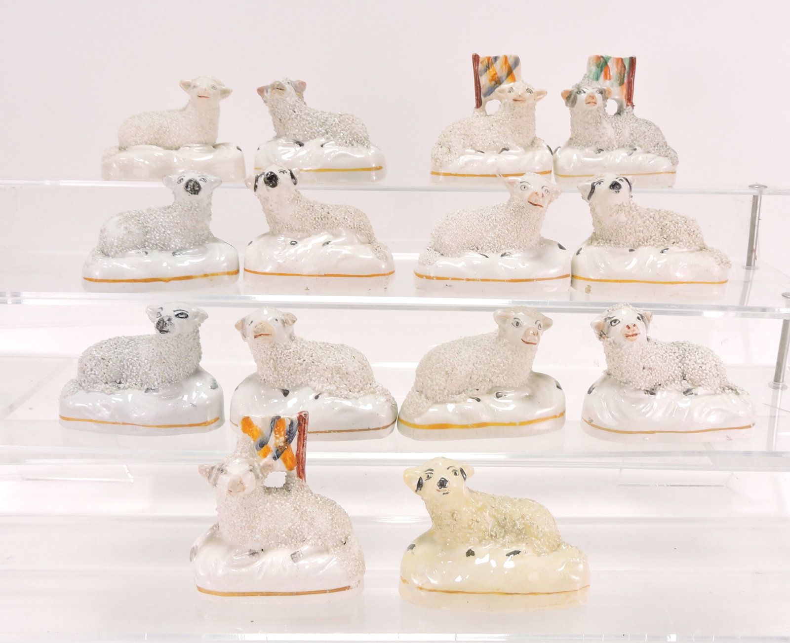 Staffordshire lot of 14 figures with sheep, (1 of 1)