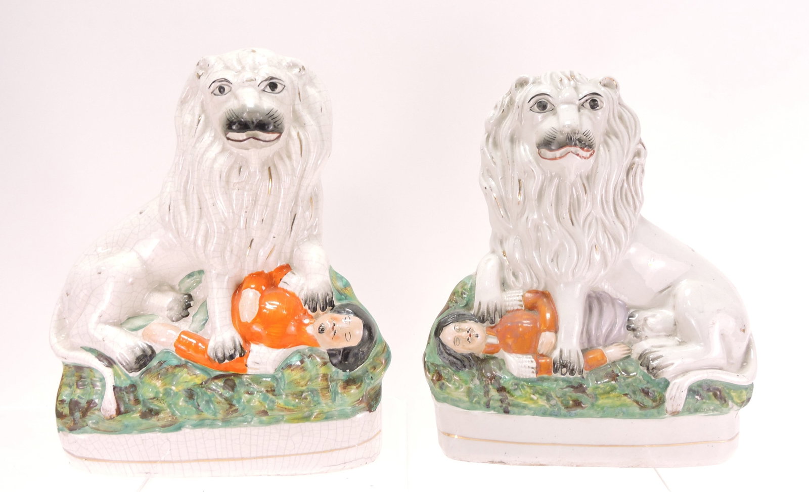 Staffordshire pair of lion and Napoleon (1 of 1)