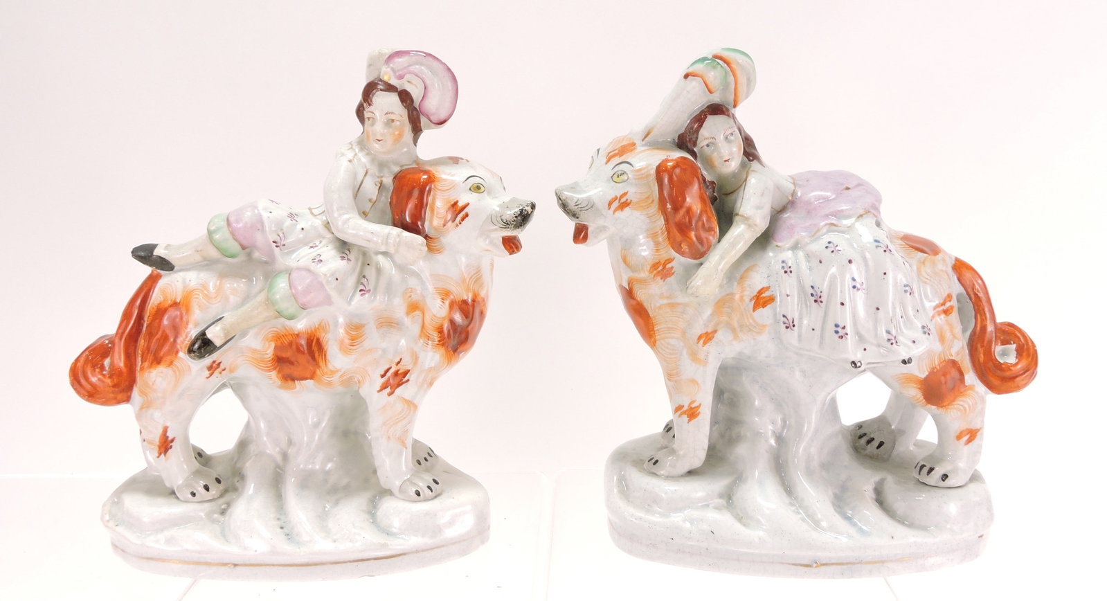 Staffordshire pair of spaniels with (1 of 1)