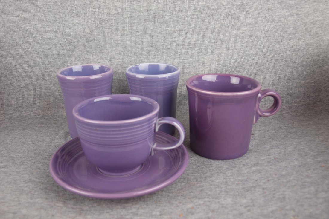 Fiesta Post 86 lilac group - 2 tumblers, cup/saucer and: Fiesta Post 86 lilac group - 2 tumblers, cup/saucer and mug