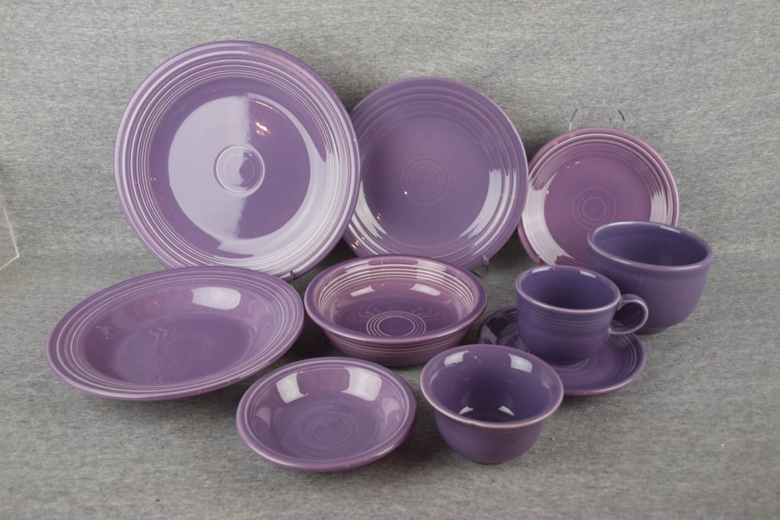 Fiesta Post 86 lilac 10 piece place setting - 3 plates,: Fiesta Post 86 lilac 10 piece place setting - 3 plates, deep plate, cereal bowl, cup/