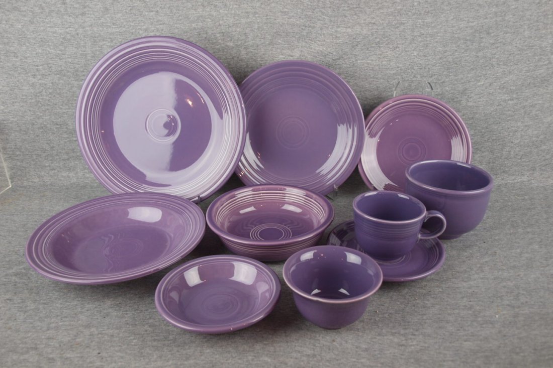 Fiesta Post 86 lilac 10 piece place setting - 3 plates,: Fiesta Post 86 lilac 10 piece place setting - 3 plates, deep plate, cereal bowl, cup/