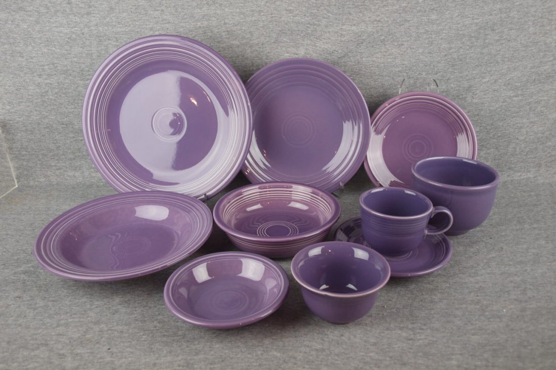 Fiesta Post 86 lilac 10 piece place setting - 3 plates,: Fiesta Post 86 lilac 10 piece place setting - 3 plates, deep plate, cereal bowl, cup/
