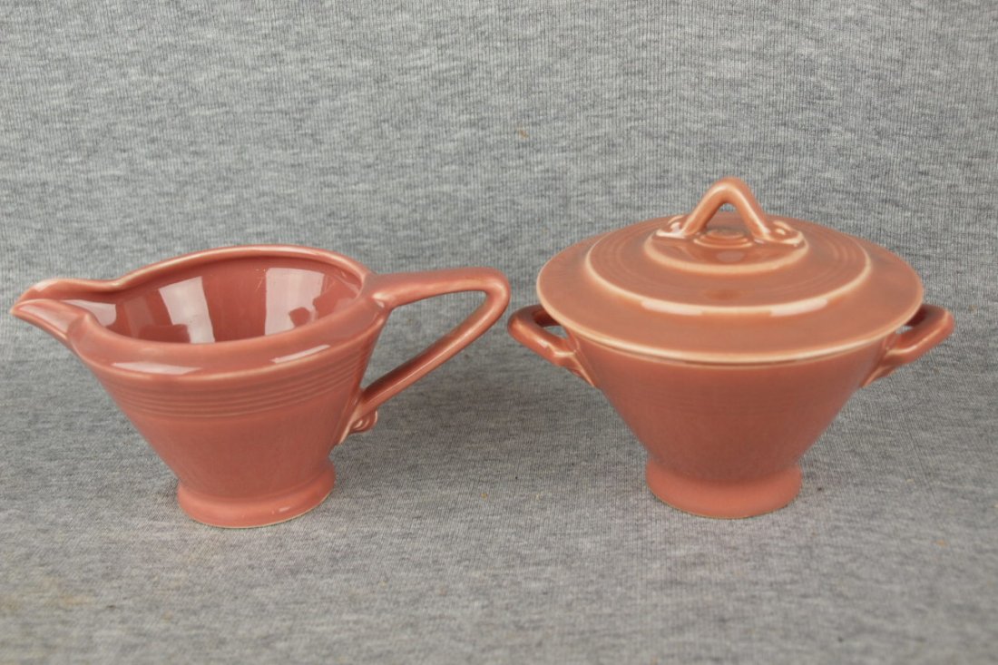 Fiesta Harlequin cream/sugar, rose: Fiesta Harlequin cream/sugar, rose