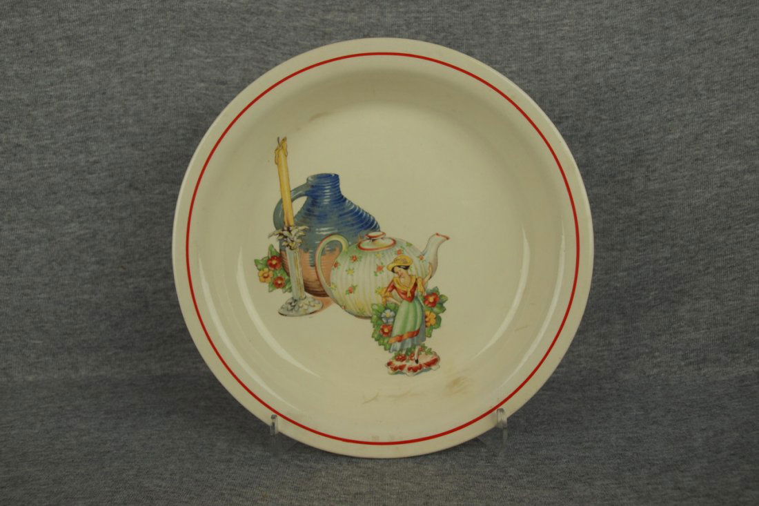 Fiesta Kitchen Kraft Oven Serve pie plate with lady fig Aug 23, 2013