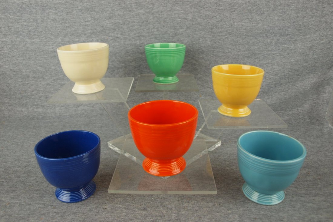 Fiesta egg cup group, original 6 colors, red, cobalt, i: Fiesta egg cup group, original 6 colors, red, cobalt, ivory, turquoise (nick), light