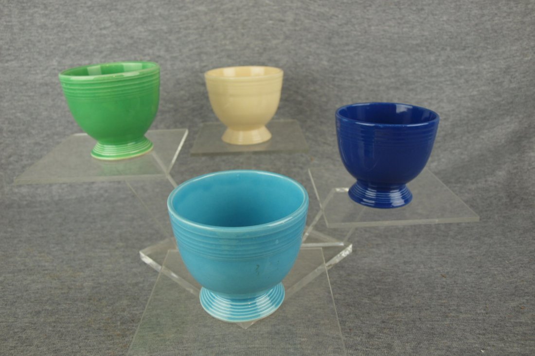 Fiesta egg cup group - ivory, light green, cobalt and t: Fiesta egg cup group - ivory, light green, cobalt and turquoise