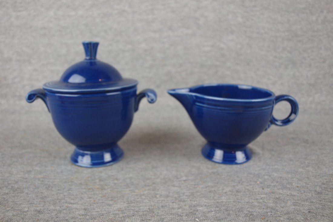 Fiesta cream and sugar, cobalt: Fiesta cream and sugar, cobalt