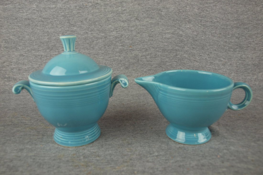 Fiesta cream and sugar, turquoise: Fiesta cream and sugar, turquoise