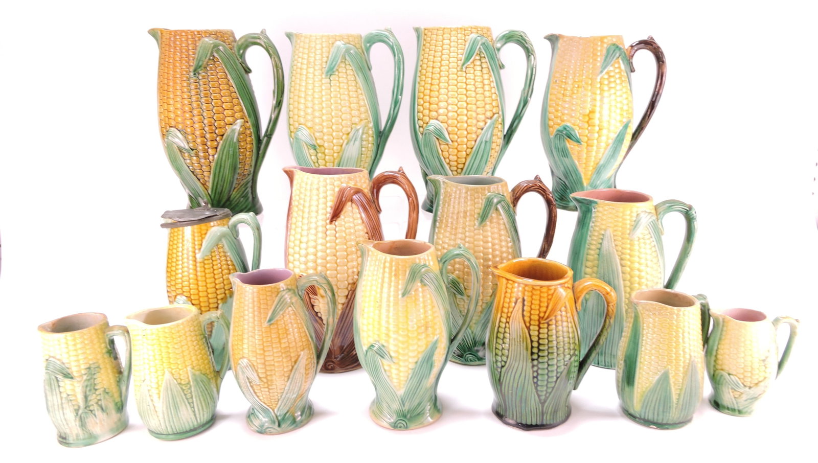 Majolica corn pitcher collection of (1 of 1)