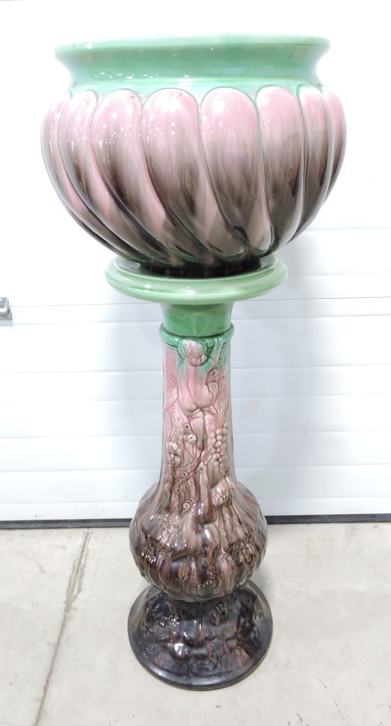 Majolica blended glaze large jardiniere (1 of 4)