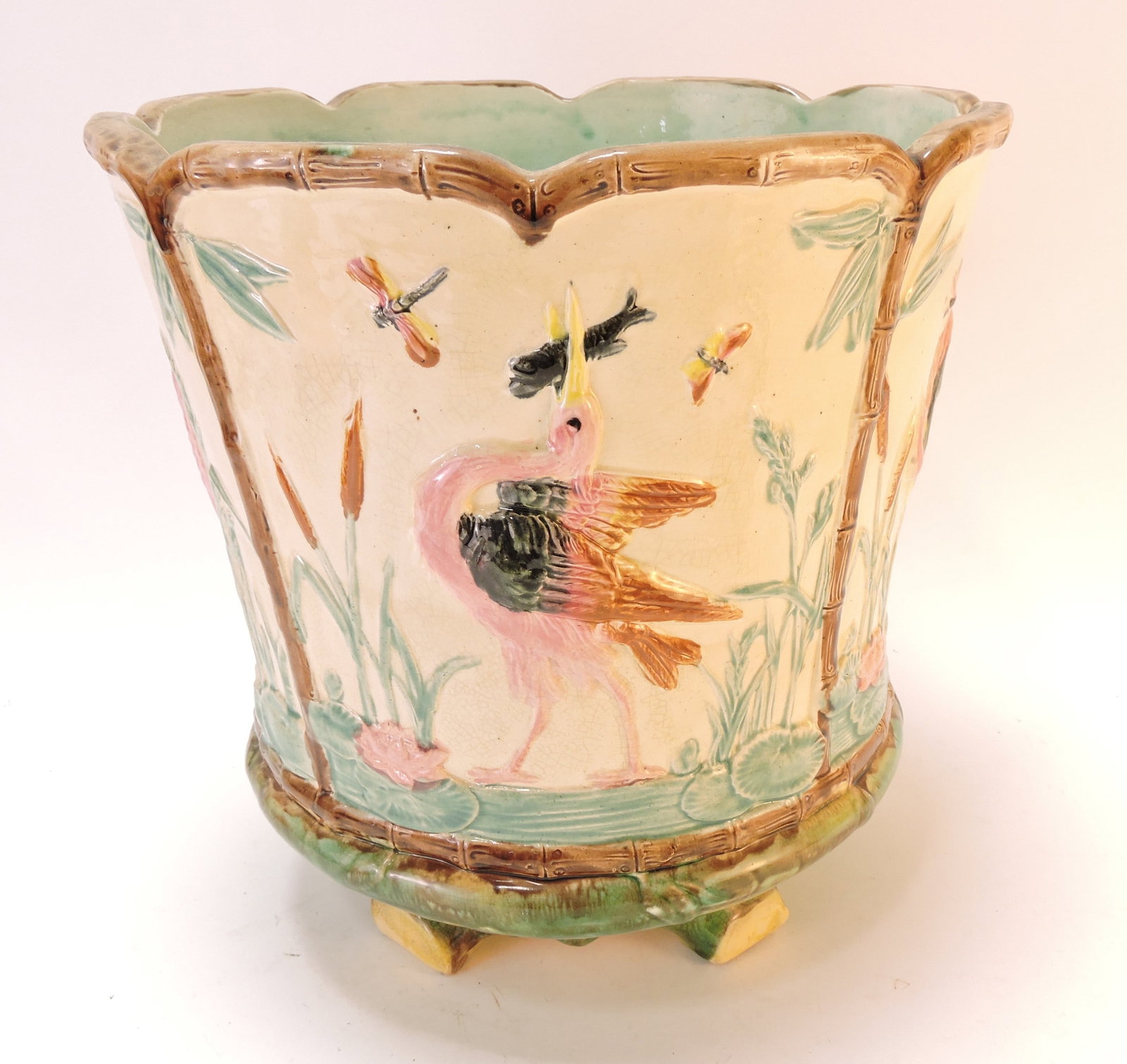 Forester majolica stork in marsh (1 of 2)