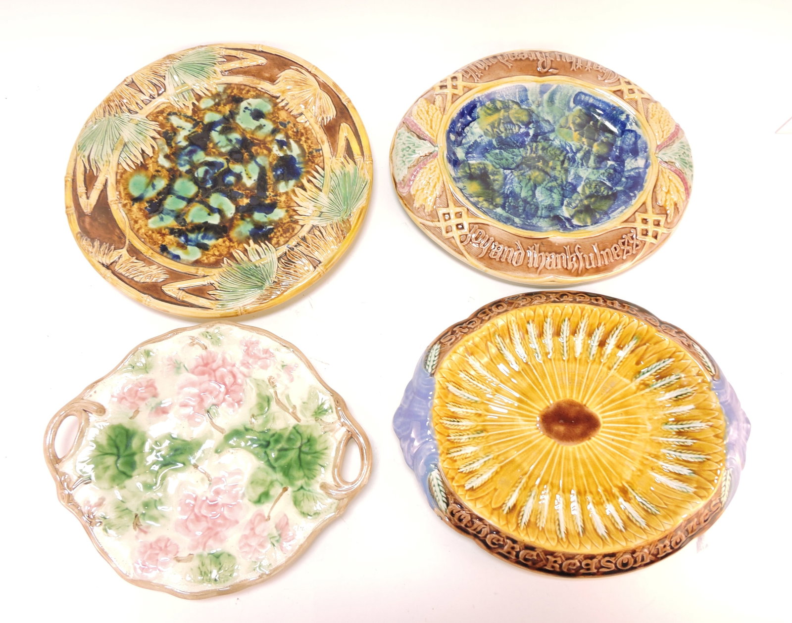 Majolica lot of4 platters, 11" to 12 1/2" (1 of 1)