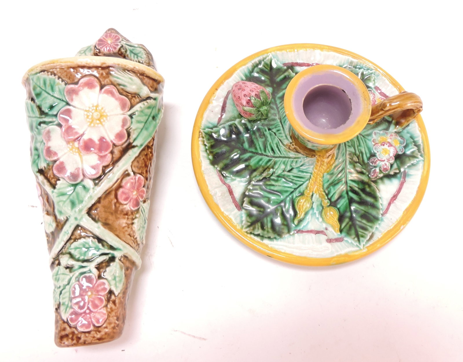 George Jones majolica chamber stick (1 of 1)