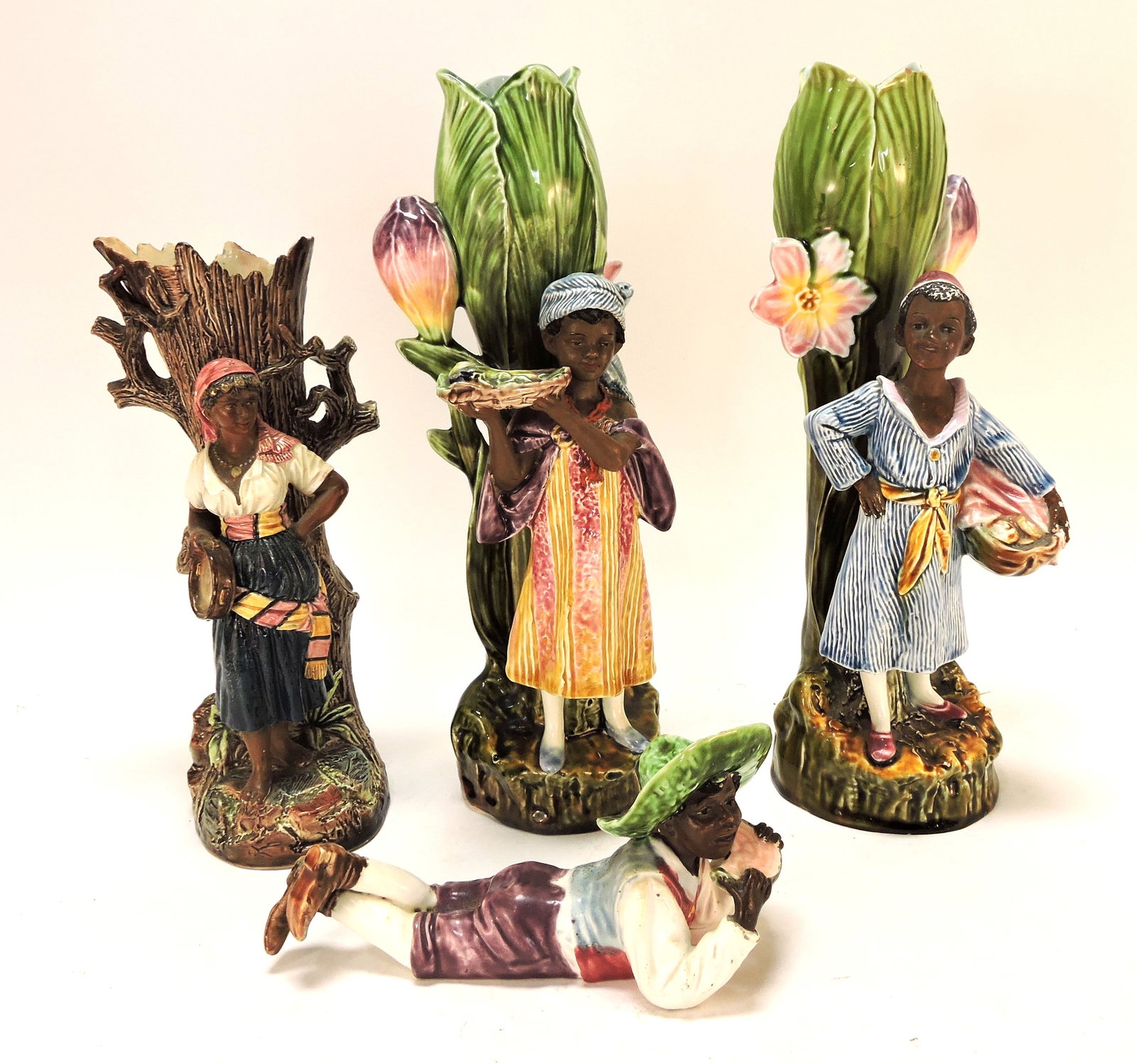Majolica Black Americana lot of 4 pcs, (1 of 1)